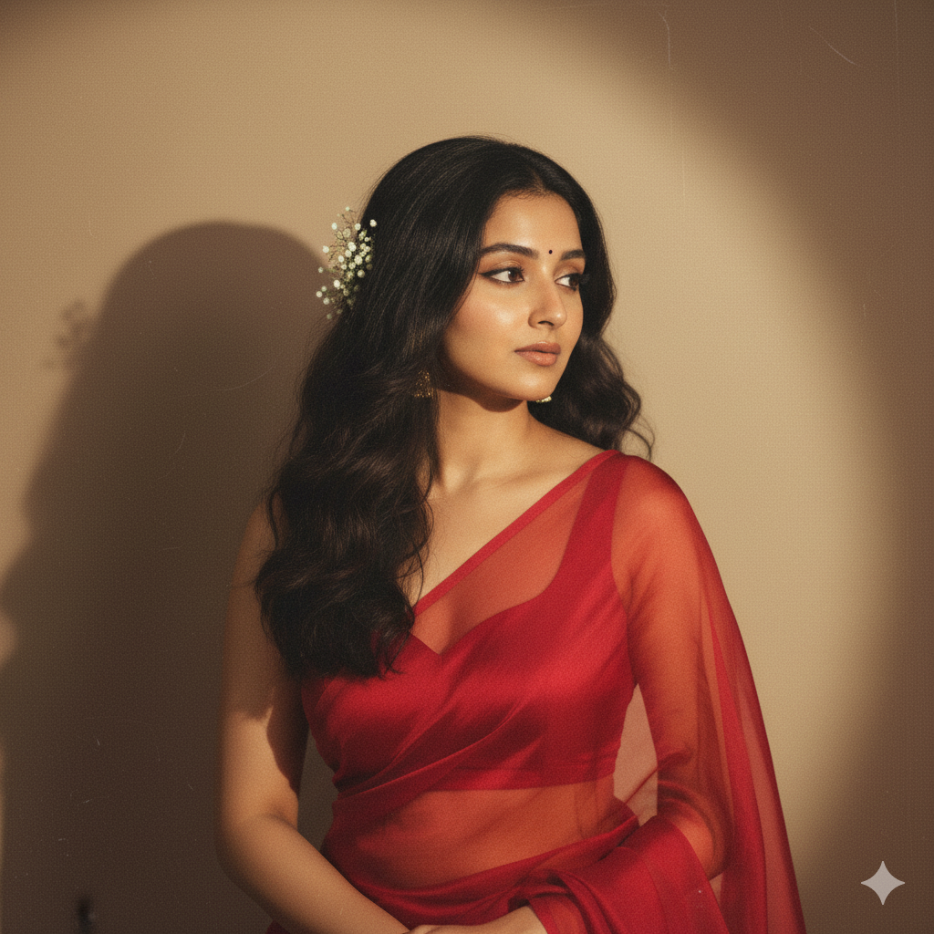Artistic Red Saree Portrait.png
